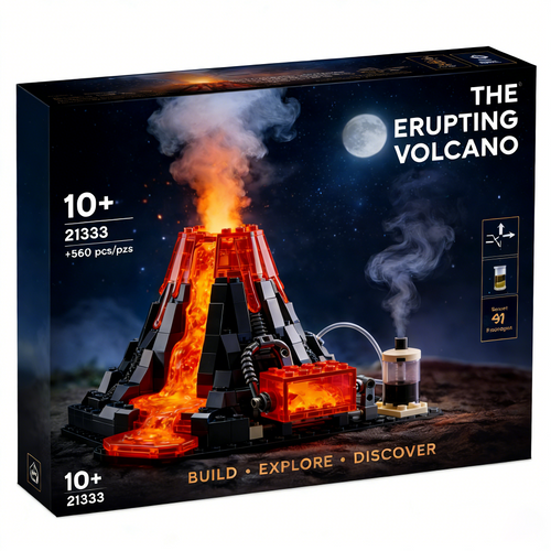 LED Volcano Science Lab Building Set